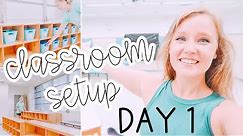 CLASSROOM SETUP DAY 1 | Kindergarten Classroom Setup Vlog 2021