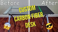 How To Vinyl Wrap Your Desk with Carbon Fiber