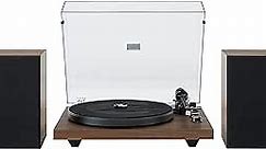 Crosley C62B-WA Belt-Drive 2-Speed Vinyl Bluetooth Turntable Record Player with Included Speakers and Anti-Skate, Walnut