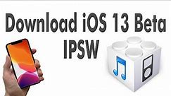 Download iOS 13 Beta IPSW without developer Account