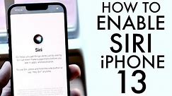 How To Enable Siri On iPhone 13
