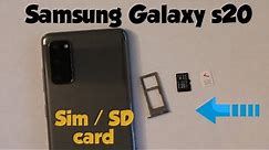 Samsung Galaxy S20 How to insert and remove SIM card / SD card