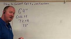 How to convert feet to centimeters