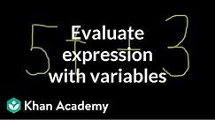 How to evaluate an expression with variables | Introduction to algebra | Algebra I | Khan Academy