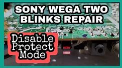 How to repair Sony WEGA CRT TV 21 inch Two blinks / How to Disable Sony WEGA Protect Mode?