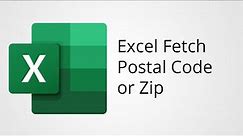 Excel Get Postal Code or Zip Code for Address