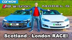 Audi RS e-tron GT v Tesla Model S: 571-mile Scotland-to-London RACE & REVIEW!