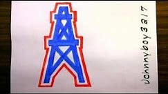 𝕳𝖔𝖜 𝕿𝖔 𝕯𝖗𝖆𝖜 𝕿𝖍𝖊 Tennessee Titans Easiest Logo 🏈 NFL Throwback Houston Oilers Tower Alternate #viral