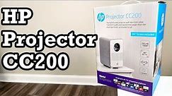 HP Projector CC200 Roku Express Projection Screen Unboxing Setup Review Install