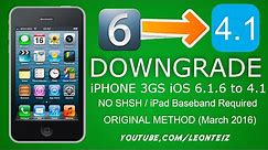 How to downgrade iPhone 3GS from iOS 6.1.6 to 4.1 - No blobs, No iPad Baseband - With Carrier