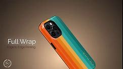 Artisticases Retro Orange Teal Custom Rainbow Phone Case Personalized Name Case, Designed ‎for iPhone 15 Plus, iPhone 14 Pro Max, iPhone 13 Mini, iPhone 12, 11, X/XS Max, ‎XR, 7/8‎
