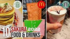 10 Delicious Cherry Blossom Food & Drinks Japan 2022 | Starbucks Sakura Latte, McDonald's Sakura Pie