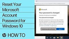Reset Your Microsoft Account Password for Windows 10 | HP Computers | HP Support