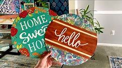 DIY Round Wood Sign | How to Create A Wooden Sign | Wood Round Door Hanger