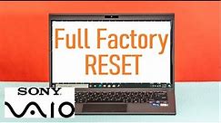 Sony VAIO Z Laptop Factory RESET Windows 10 11 (Full System Restore SX FE FE15 FE14 S13 SX14 Flip)