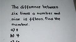 Difference means subtraction. Math Word Problem Review. Sometimes found in civil service exams. #Quiz #MathTutor #CSE #fbreels #difference | Math Fannatics