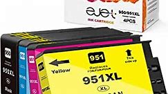 ejet 950XL 951XL 950 951 Compatible Ink Cartridge Replacement for HP 950XL 951XL Combo Pack Work with HP 8600 8610 8615 8100 8620 8630 8640 8625 251dw 276dw(1 Black,1 Cyan,1 Magenta,1 Yellow,4-Pack)