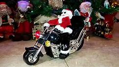 Animated Santa Claus on Motorcycle