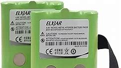 (2-Pack) 4.8V BATT4R Ni-MH Battery Replacement for Midland AVP-2, G-223, G-225, G-226, G-227, G-300, G-300M, G-500, GXT-200, GXT-250, GXT-255 and MOTOROLA TLKR-T5 TLKR-T6 XTR446 two way radios