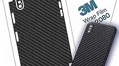 BETXELL Carbon Fiber 3M Film Compatible with iPhone XR Skin Wrap Protective Around Borders and Back Thin 3D Elegant Skin (iPhone X R)