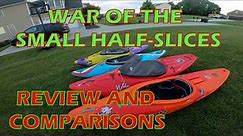 Pyranha Ripper, Dagger Rewind, Jackson Antix 2.0, and Waka GOAT-Small Kayak Review and Comparison