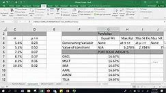 Portfolio Optimization in Excel Using Solver