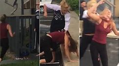 Shocking moment girl gets viciously beaten after starting fight