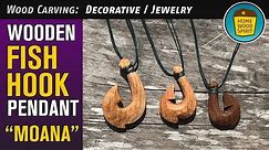 How to Carve "Moana" Maori Fish Hook Pendant from Wood