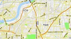 Osaka Japan Editable Vector Map