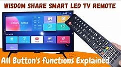 wisdom share LED TV remote all features explained,Wisdom.share smart cloud tv information of Remote,