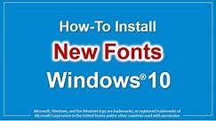 How to Install Fonts in Windows 10