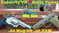 Capacity VS 💥Brute Power .40 S&W+P VS .44 Magnum! Buffalo Bore Ammo Ballistic Test