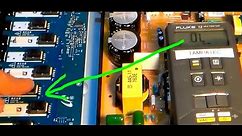 LCD TV repair no backlight black screen troubleshooting guide for Sony Bravia, bad inverter board