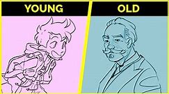 🔴 How To Draw YOUNG vs OLD Characters