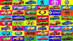 A to Z Brand of cars names. Transportation for kids. Learning street vehicles names. Cars for kids