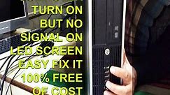 No Signal or No Display in Monitor Computer turns on but no display Easy Fix it 100% Free of Cost