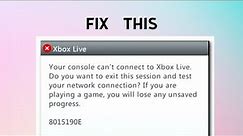 How to Fix Xbox Live Error 8015190E