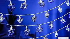 4 Pcs Hanukkah String Lights, 40 ft Decorations Lights Menorah Fairy LED Battery Operated 20 LED Star of David Light for Jewish Judaism Chanukah Passover Shabbat Ornament Decor