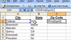 Zip Code Finder in Excel