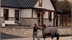 Would you live with your horses? Luxury Farm House Barndo designed and built by Clayton Boyd Luxury Barns featuring 5 stalls, stone wash bay, tack and feed rooms and plenty of space for the humans! Sarah Boyd & Company - Ranch & Residential Real Estate #barndominium #stablelife #horses #hunterjumper #barrelracing | Clayton Boyd Luxury Barns