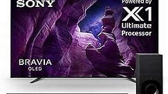 Sony A8H 55 Inch TV: BRAVIA OLED 4K Ultra HD Smart TV with HDR and Alexa Compatibility - 2020 Model with Home Theater Surround Sound Speaker System