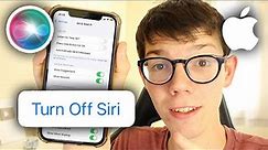 How To Turn Off Siri On iPhone - Full Guide