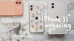 aesthetic unboxing iPhone 11 (2023)🎀 cute accessories, camera review, ios vs android comparison