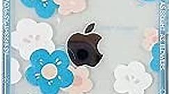 Cute Shockproof Bumper Flower Clear Soft iPhone Case (Blue,iPhone 8/7 Plus)