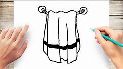 How To Draw Towel Step by Step
