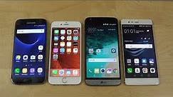 Samsung Galaxy S7 vs. iPhone 6S vs. LG G5 vs. Huawei P9 - Internet Speed Test!