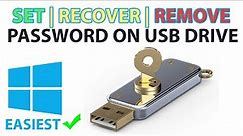 How to set, retrieve and remove password on USB Drive