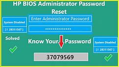 How to reset HP BIOS Administrator Password /reset BIOS Setup password/BIOS Password win10|| OnTeque