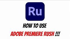 Adobe Premiere Rush CC Tutorial For Beginners | 2022