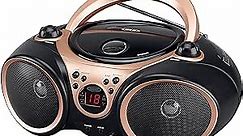 Jensen CD-490 Rose Gold Portable Boombox Sport Stereo CD Player with AM/FM Radio and Aux Line-in & Headphone Jack (Limited Edition Color)
